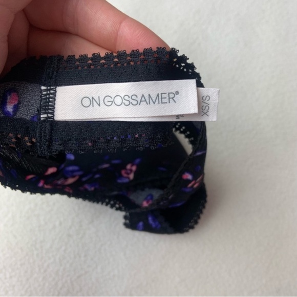 NWT New On Gossamer Kaleidoscope Black Pink Purple Hipster Thong Panties XS/S - Picture 4 of 4